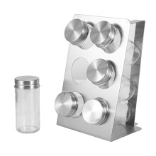 Professional Kitchen Organizer, Stainless Steel Spice Carousel With Dustproof Transparent Body
