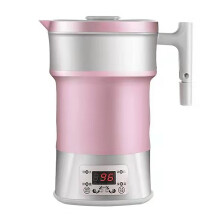 Safe Boil-Dry Protection Portable Kettle, Quick Boiling For Instant Hot Drinks, Detachable Power Cord And Foldable Handle, Food-Grade Silicone For