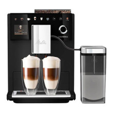 Máquina de café - MELITTA - Latte Select F630-212 - Aço inoxidável - 1400 W - 1,8 l - Preto frost