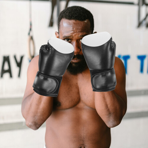 2Pairs Black PU Boxing Gloves Durable Training Sparring Gloves Set 2