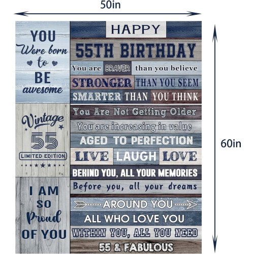 Manta de aniversário de 55 anos para mulheres e homens (50*60 polegadas) 2