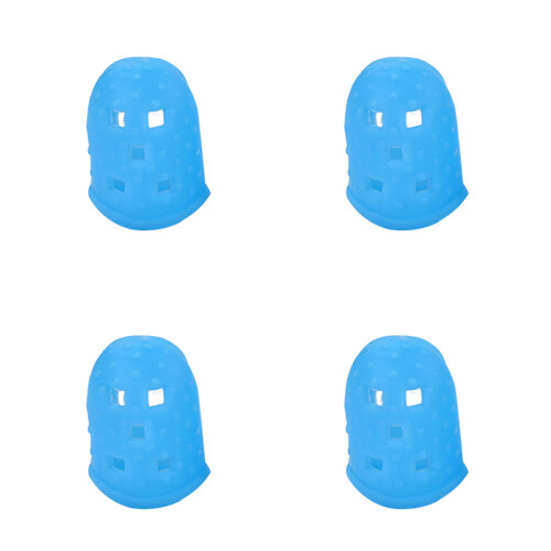8Pcs Durable Silicone Guitar Finger Caps Blue for Stringed Instruments 2