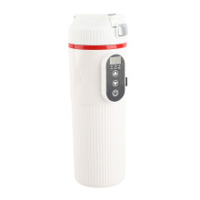 Tazza riscaldante elettrica in acciaio inossidabile da 500 ml, 12V-24V, bianca