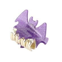 1 pinza para el cabello estilo murciélago de Halloween para mujer, 5 cm de largo, color morado.