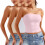 Γυναικεία Σουτιέν Shapewear με 3 τεμάχια, Στράπλες, Ριχτές, Ενσωματωμένες Ράφι, Casual, 1