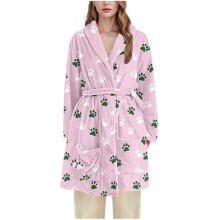 asdoklhq Peignoir femme, pyjama long en flanelle Ă capuche, rose, taille L