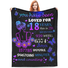 Presente de aniversário de 18 anos para meninas: Manta macia e quente, leve, de flanela, para cama, ideal para meninas, meninos, homens e mulheres,