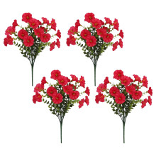 Confezione da 4 fiori artificiali di convolvolo ed eucalipto resistenti ai raggi UV per esterni – Compatibili con decorazioni per portico, patio e