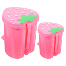 2 Stück Schreibtisch-Abfalleimer, praktische, tragbare, runde, rosa Abfalleimer