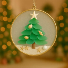 Set di ornamenti per albero di Natale in vetro marino con ciondoli in acrilico 2D a tema costiero, decorazione da 3,1" che dona un'atmosfera unica