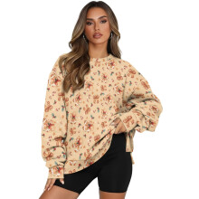 Felpa da donna con stampa di pan di zenzero natalizio, maniche lunghe, girocollo, comoda, oversize, taglia XL