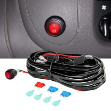 LED-Lichtleisten-Kabelbaum-Set, 16AWG, 12 V, Ein/Aus, wasserdichter Schalter, Leistungsrelais, Flachsicherung, 2-adrig, Mehradrig