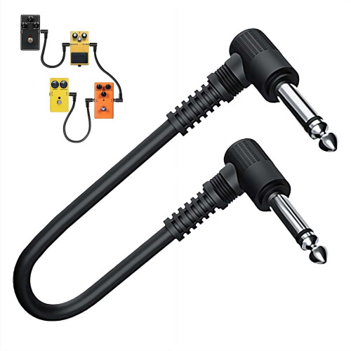 Guitar Patch Cable Black 12 Inch 3-Pack