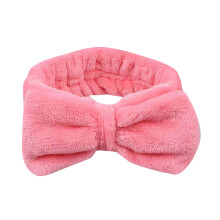 Bandeau à nœud en peluche rouge – Style pour le visage large