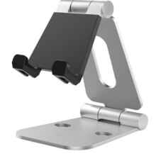 Dubbelt hopfällbart telefonställ, justerbar skrivbordsvagga kompatibel med iPhone 16–8, Pro/XR/XS-modeller och Nintendo Switch