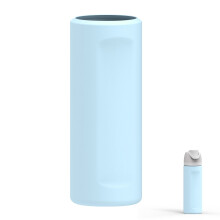 Housse en silicone pour bouteille d'eau compatible avec Owala FreeSip 24 oz, protection antidérapante, cache-bouteille, bleu