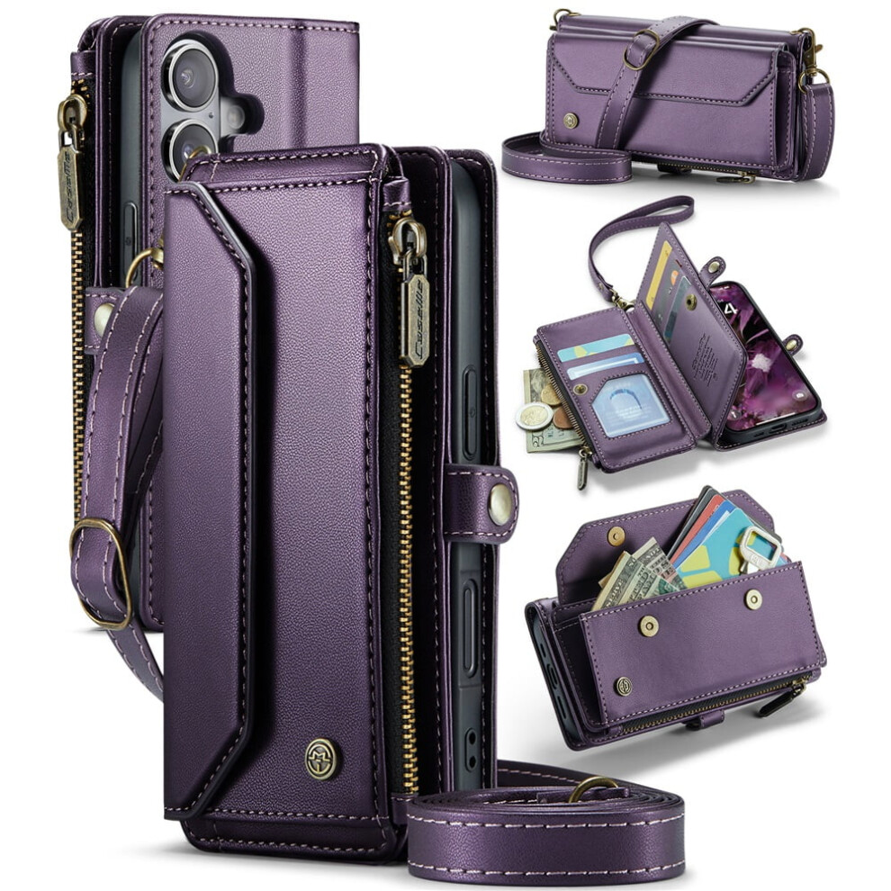 Caseme Leather Wallet Case For Iphone 17 6.3-Inch Purple 937196984886