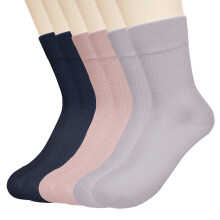 6 Pair Women Cotton Crew Socks, Casual Dress Socks for Trouser, Breathable Soft running Calf Socks for Girls Ladies Clothes