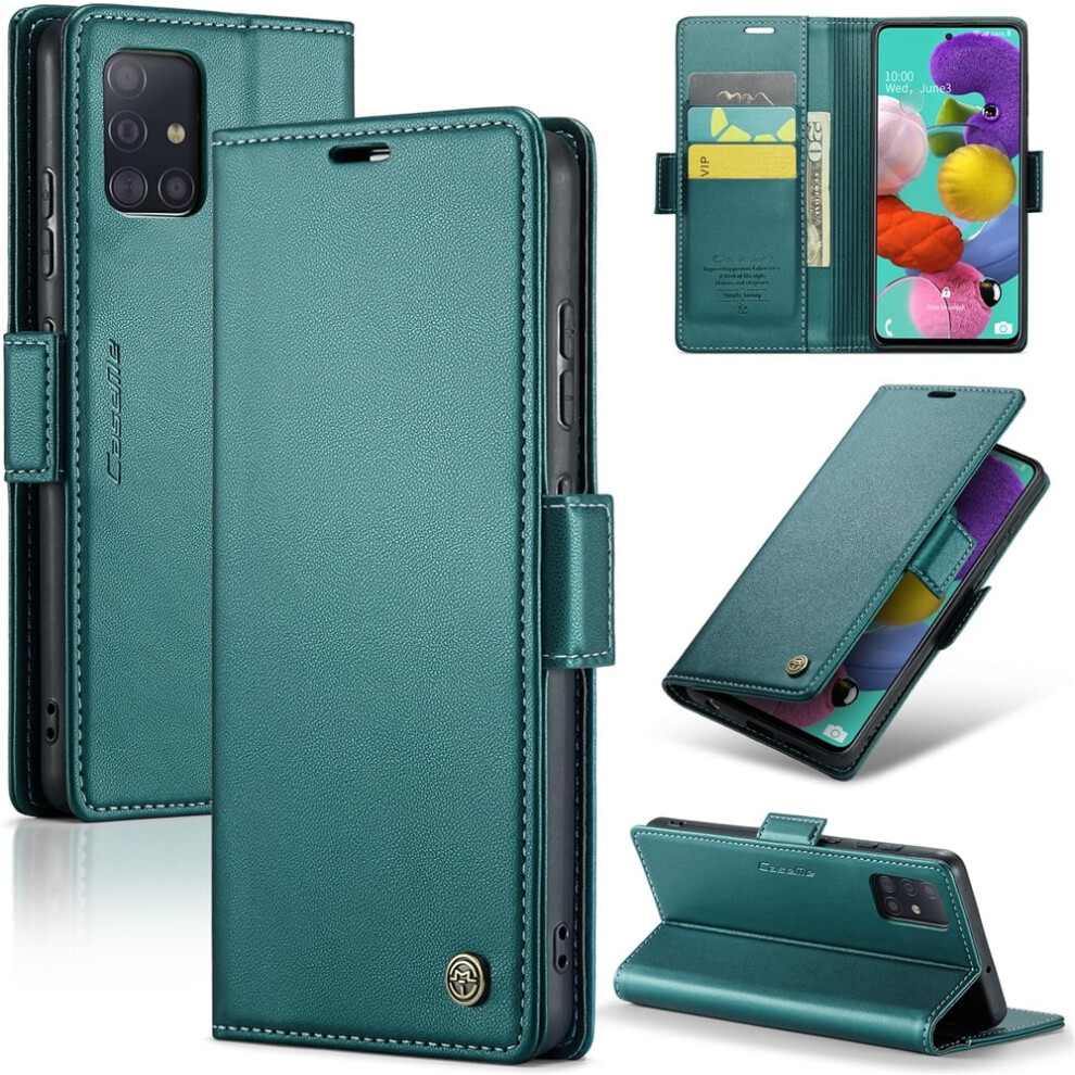 Caseme Leather Wallet Case For Compatible With Samsung Galaxy A51 4G – Rfid Blocking, Magnetic Clasp, Kickstand, Card Holder 9340959377619