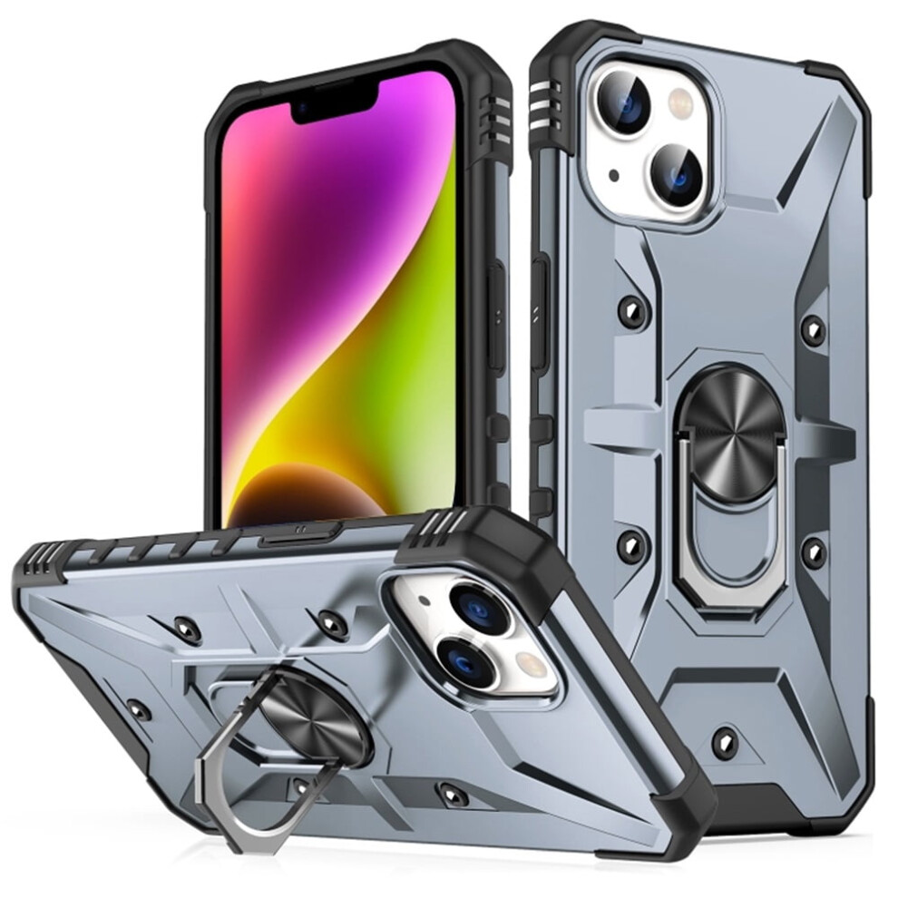 Case For Compatible With Iphone 13 Military Grade Shockproof Magnetic Attachment With Stand Case Cover,,For Compatible With Iphone 13 Grey 9340959376995