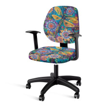 Boho Mandala Dragonfly íróasztal székhuzat (2 db), kompatibilis gamer székekkel, rugalmas szélű huzat nőknek és férfiaknak