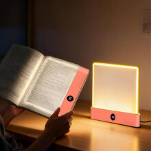 Lampe de lecture plate rechargeable avec 3 couleurs, panneau LED à intensité variable, minuterie, portable pour la lecture au lit – Compatible