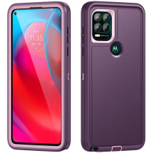 Für Motorola Moto G Stylus 5G 2023 6,6 Zoll Stoßfeste, robuste Ganzkörperschutzhülle, staub- und sturzsicher, 3-lagig, Lila