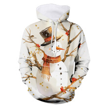 Sweat-shirts et sweats à capuche pour hommes - Sweat-shirt à capuche imprimé de Noël pour hommes - Pull festif avec capuche pour les fêtes de