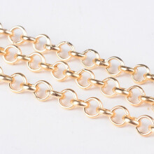 Iron Chains Belcher Chain Unwelded Light Gold Long-Lasting Plated 5x1.5mm