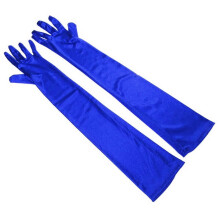 Opernhandschuhe aus mattem Satin, Länge 53 cm (Königsblau)