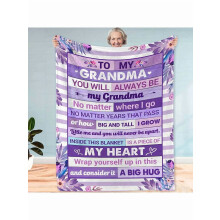 Super Soft Personalized Flannel Throw Blanket for Nana, Grass Green - Cozy Gift for Birthday, Christmas, Mother's Day from Family & Friends