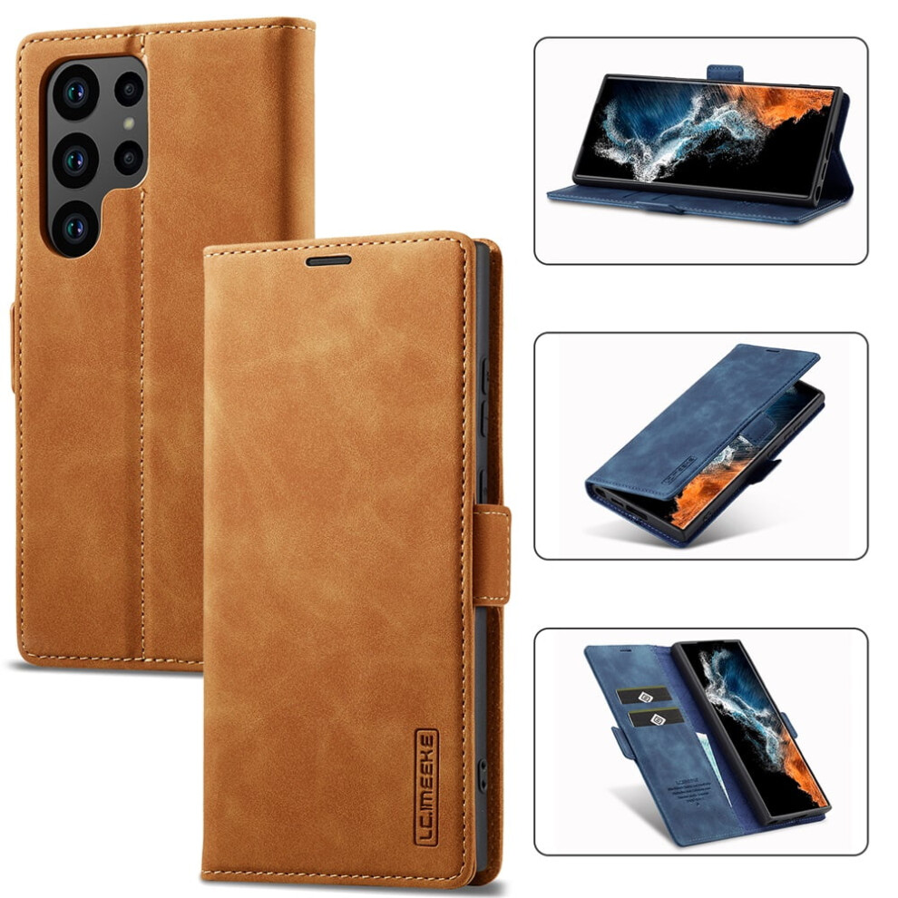 Lc.imeeke Leather Flip Wallet Case With Card Holder, Magnetic Closure & Kickstand Â Compatible With Samsung Galaxy S24 Ultra 5G 9180479782919