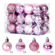 24ct Shatterproof Christmas Balls Ornaments, 1.18'' Plastic Baubles Set for Tree & Party Decor