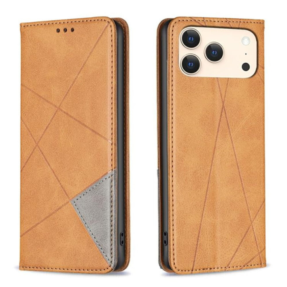 Rhombus Flip Wallet Case For Iphone 17 Pro Leather Magnetic 974856048137