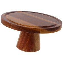 Wood Cake Stand for Display Light Brown Stable and Easy to Clean Perfect for Desserts 9.84 inches