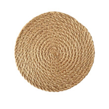 Dining Table Mats Modern Woven Placemats Round Braided Placemat For Dining Table Heat Slid Jute Mats Table Mat For Dish Plate Pot Teapot 1pc