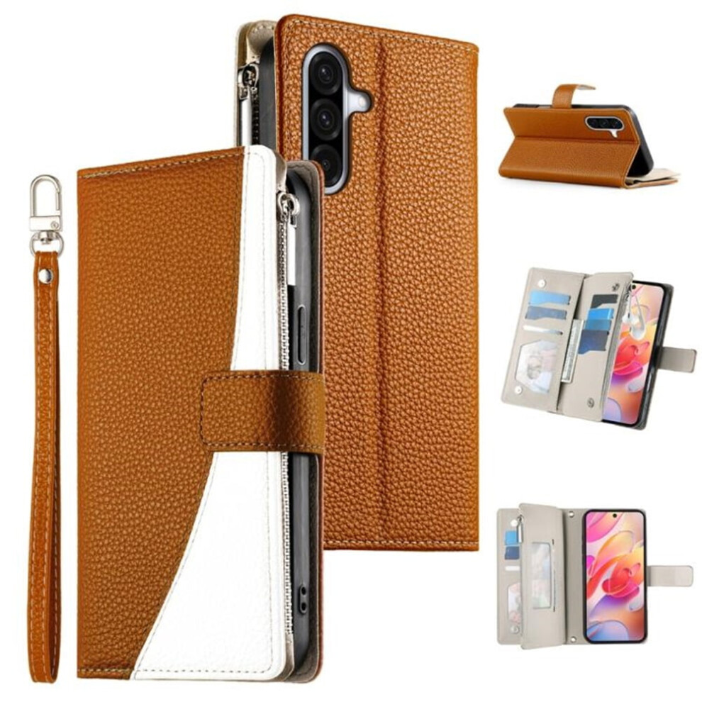 Samsung Galaxy A36 5G Pu Leather Flip Wallet Case Brown 974856063550