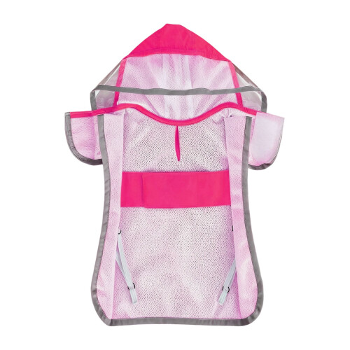 Dog Raincoat Transparent Hood Reflective Trim Adjustable
