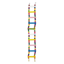 Scala per uccelli con perline di legno, gioco di arrampicata per pappagalli e inseparabili.