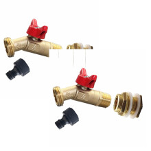 Brass Rain Barrel Spigot with Bulkhead Fitting 2 Pack