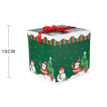 Grandes boîtes cadeaux de Noël avec couvercles, boîtes cadeaux carrées pliables à motif Père Noël pour décoration de Noël (3,9 pouces)