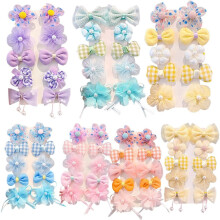 Adorables élastiques à cheveux pour bébés, 40 pinces à cheveux arc-en-ciel, barrettes à fleurs antidérapantes pour filles et tout-petits (4
