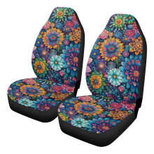Coprisedili universali per auto con motivo floreale boho, confezione da 2, in velluto color corallo, morbidi cuscini per la maggior parte delle auto