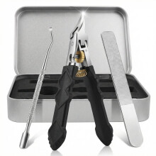 Black Anti-Slip Grip Gear Lock Nail Clipper Set | Ultra compatible with Sharp Stainless Steel Nail Clippers