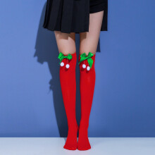 Dame Overknee Sokker Jul Diagonal Stripe Lårhøye Strømper Japansk Sløyfe, Rød C