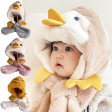 Bonnet enfant mignon en forme de pingouin, double polaire douce et chaude, idéal pour l'hiver, pour bébés garçons et filles.