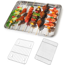 BBQ-grillmatte - Rustfritt stål bakematter, linjetype / netttypestil valgfritt