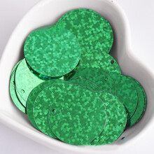 DIY Sequin Embellishments, Iridescent Circles for Hand Stitching, Garment Trims, Mask Making, Party Decor & Craft Projects, 25mm Size Green 25mm-10g
