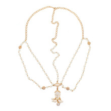 Diadema de cristal bohemio y perlas para mujer