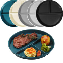 5-Pack Unbreakable 8.7" Sectioned Plates for Adults, 3-Compartment, Microwave-Safe, Lightweight – Compatible with Portion Control
